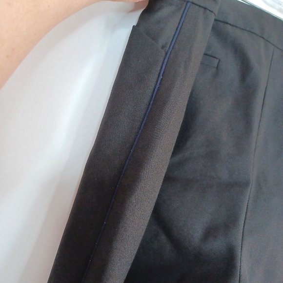 J Crew Womens Bi Stretch Wool Blend Side Stripe Trousers Black w Pockets size 14 - Picture 9 of 13